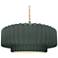 16.25"W Pewter Green Frame Nickel Large Tier Pleated Beige Twisted Pen