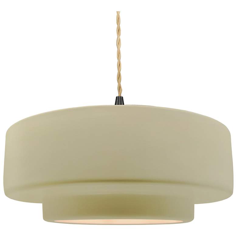 Image 1 16.25"W Vanilla Gloss Frame Matte Black Large Tier Beige Twisted Penda
