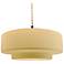 16.25"W Yellow Frame Matte Black Large Tier Beige Twisted LED Pendant