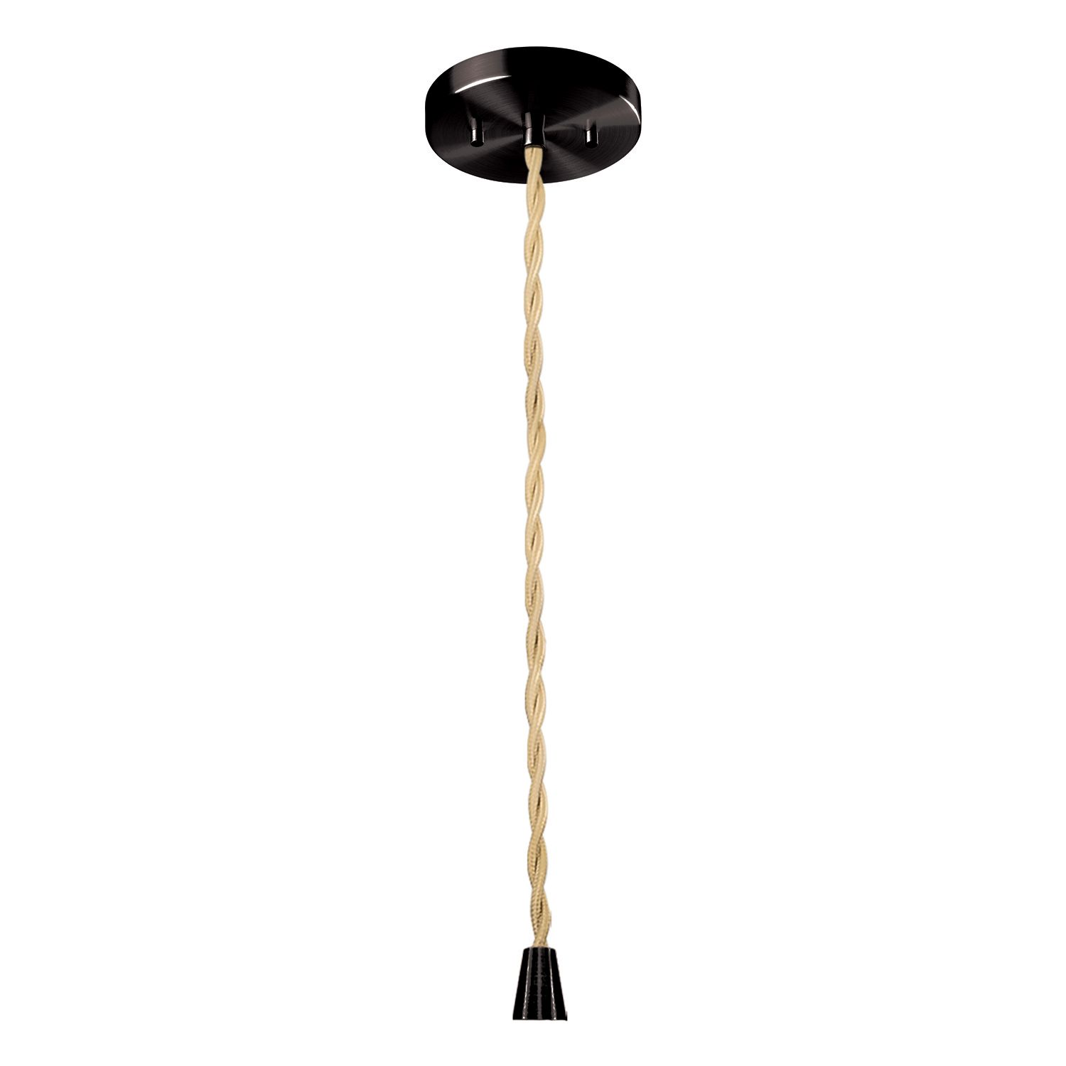 Image 2 16.25"W Yellow Frame Matte Black Large Tier Pleated Beige Twisted Pend more views