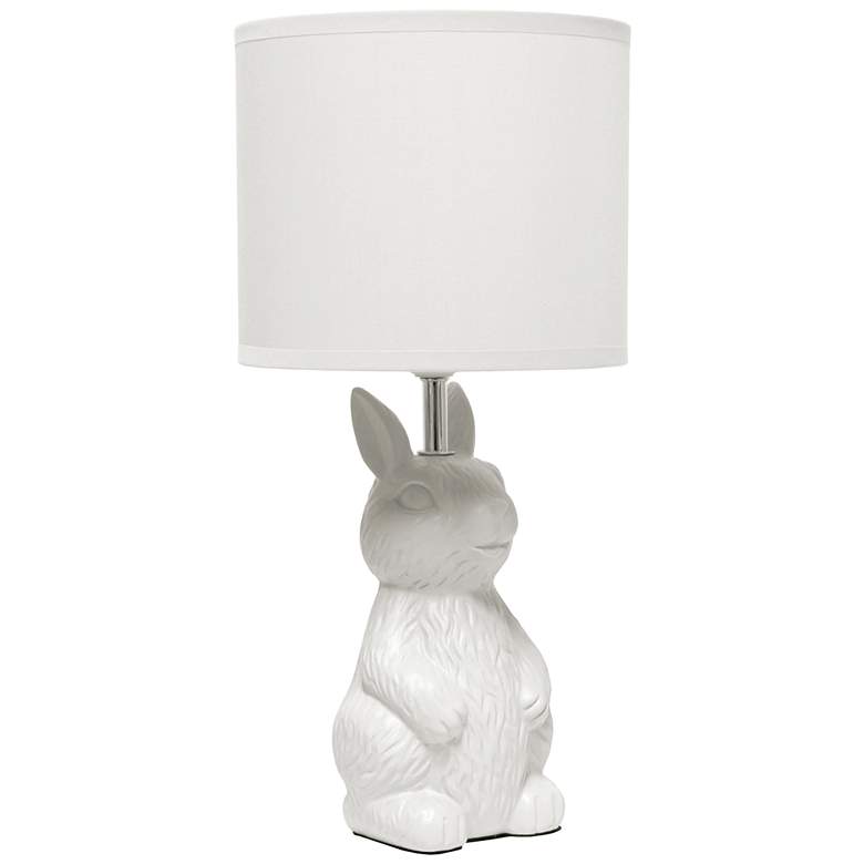 Image 1 16.33" Perched Bunny Rabbit Table Lamp, Kids Room, White