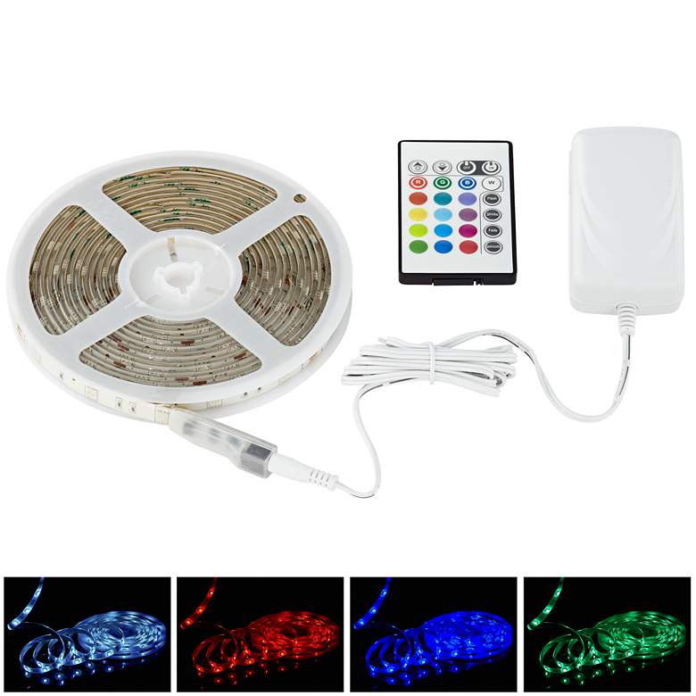 Image 1 16.4&#39; Cuttable Connectable Non-Dimmable RGB LED Tape Light