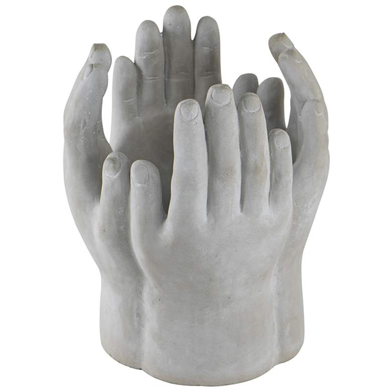 Image 1 16.5" Gray Hand Statue Planter