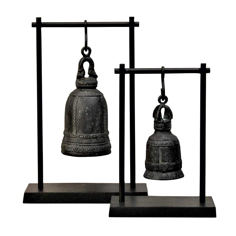 Image 2 16.5" High Gola Antique Bell Small Matte Verdigris more views