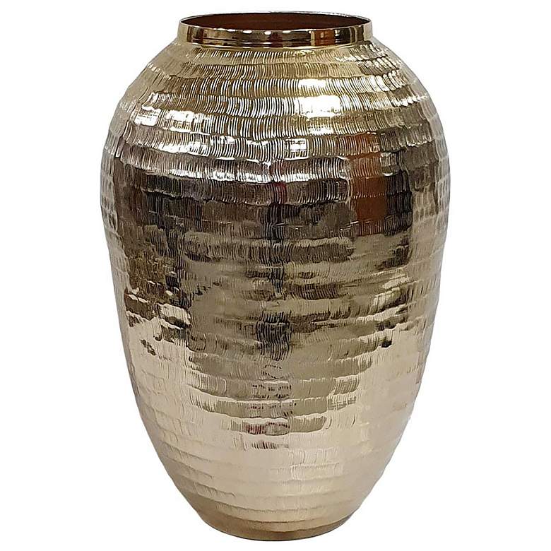 Image 1 16.5" High Gold Handmade Decorative Aluminum Vase
