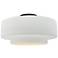16.5"W Gloss White Sided Frame Matte Black Large Tier LED Semi.Flush