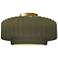 16.5"W Matte Green Frame Brushed Brass Large Tier Pleated LED Semi.Flu