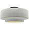 16.5"W Matte White/Gold Frame Matte Black Large Tier LED Semi.Flush