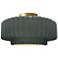 16.5"W Pewter Green Frame Brushed Brass Large Tier Pleated Semi.Flush