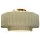 16.5"W Vanilla Gloss Frame Brushed Brass Large Tier Pleated Semi.Flush