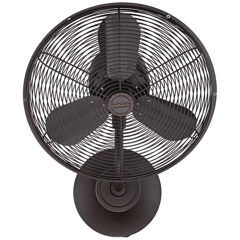 Image 3 16" Craftmade Bellows I Aged Bronze Damp Rated Oscillating Wall Fan more views
