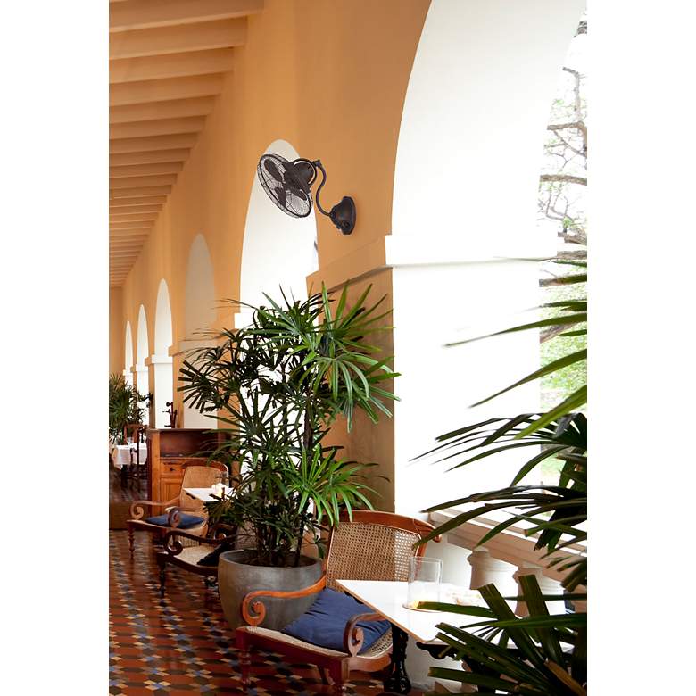 Image 5 16" Craftmade Bellows I Aged Bronze Damp Rated Oscillating Wall Fan more views