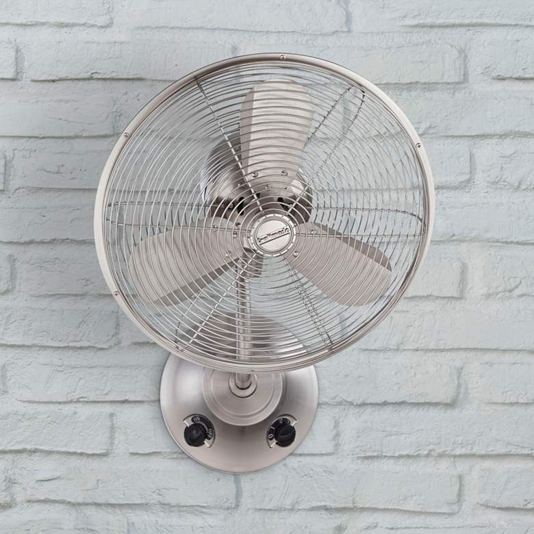 Image 1 16 inch Craftmade I Bellows Brushed Nickel Oscillating Wall Fan