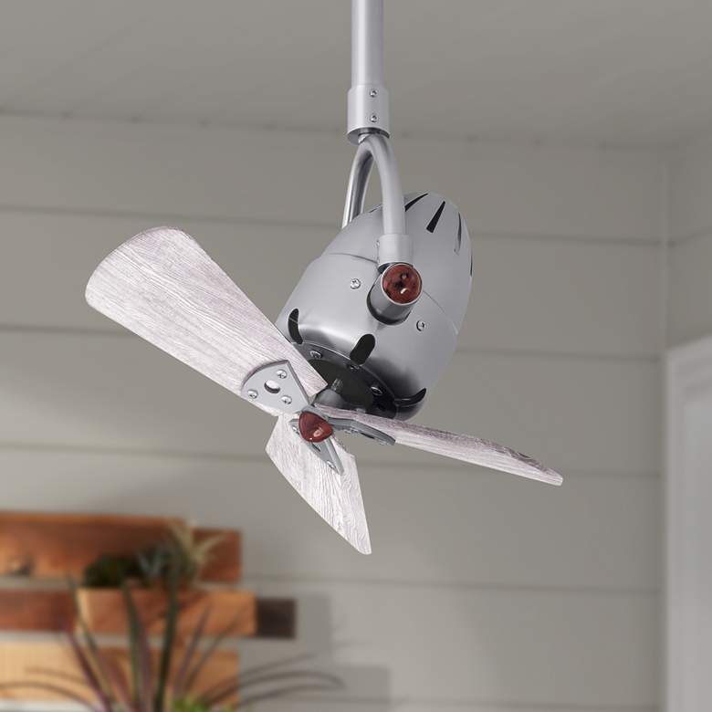 Image 1 16" Diane Brushed Nickel Barn Wood Blades Ceiling Fan with Remote