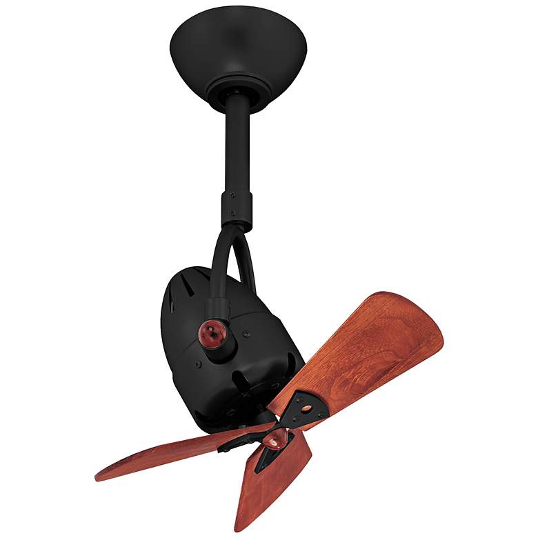 Image 2 16" Diane Matte Black Ceiling Fan with Mahogany Blades
