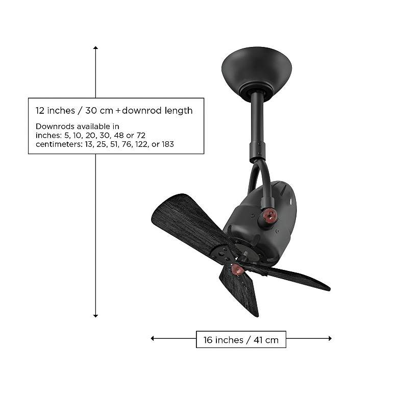 Image 5 16" Diane Matte Black Ceiling Fan with Mahogany Blades more views