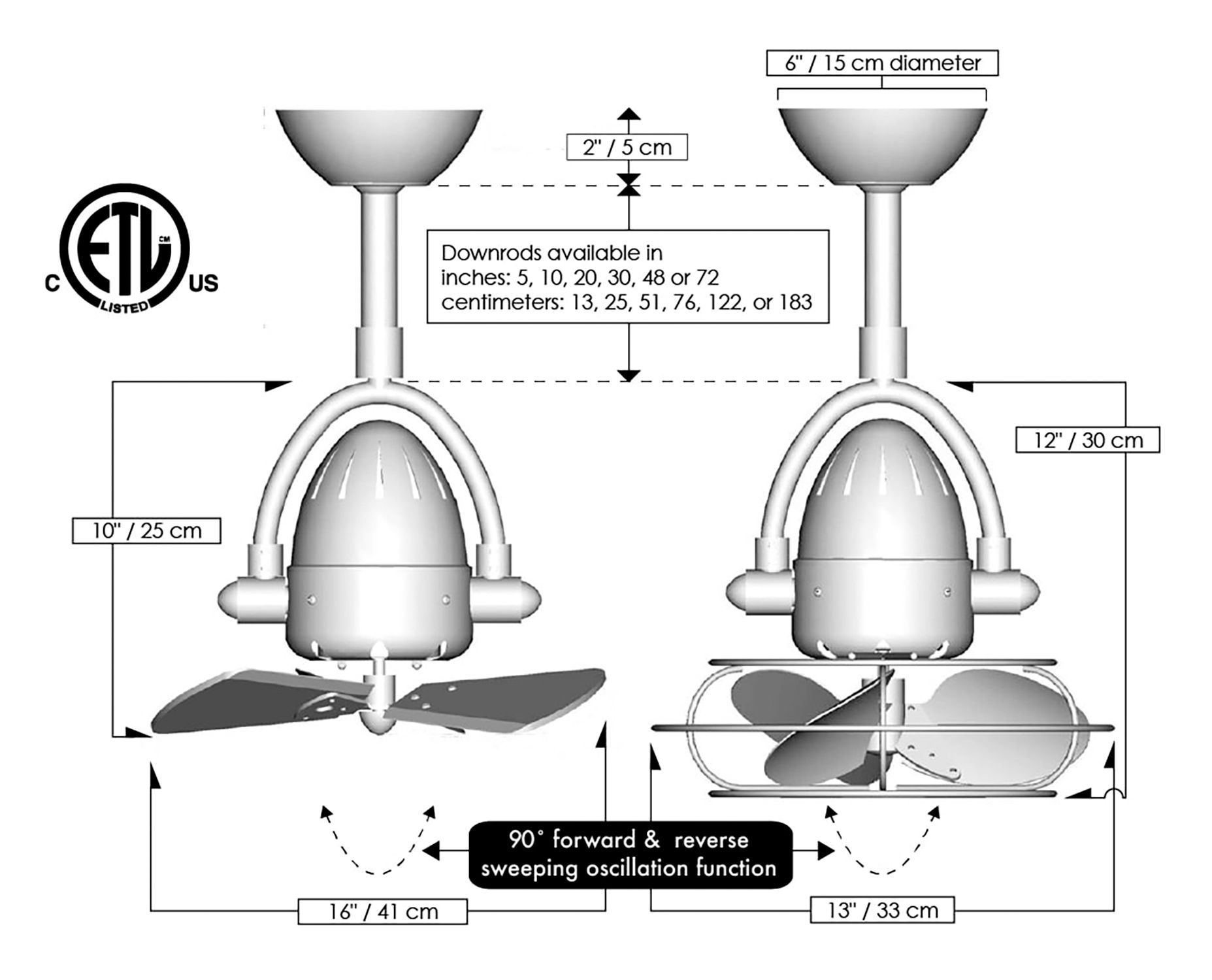 Image 7 16" Diane Matte Black Ceiling Fan with Mahogany Blades more views