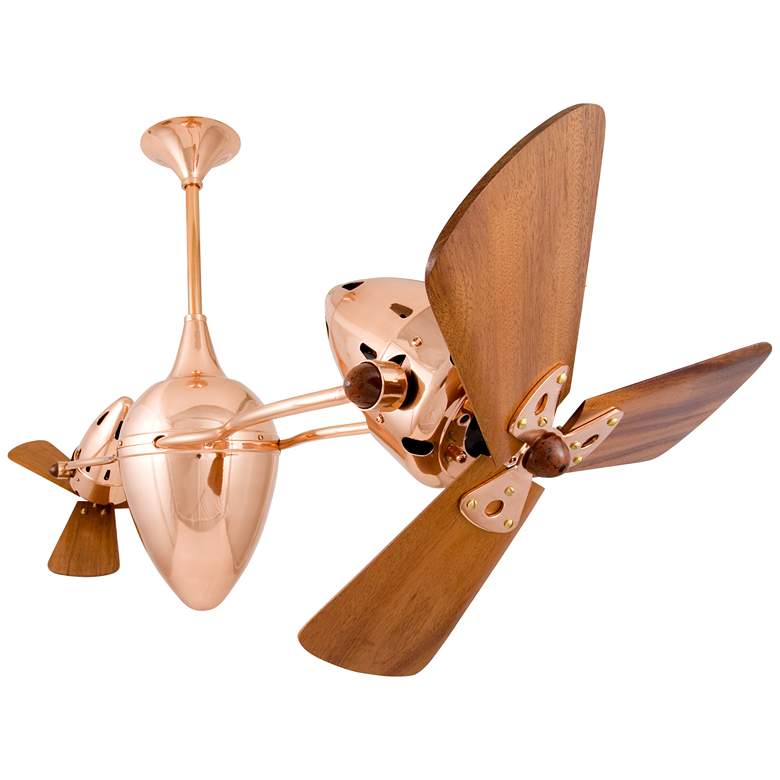 Image 1 16" Matthews Ar Ruthiane Copper Dual Head Rotational Ceiling Fan