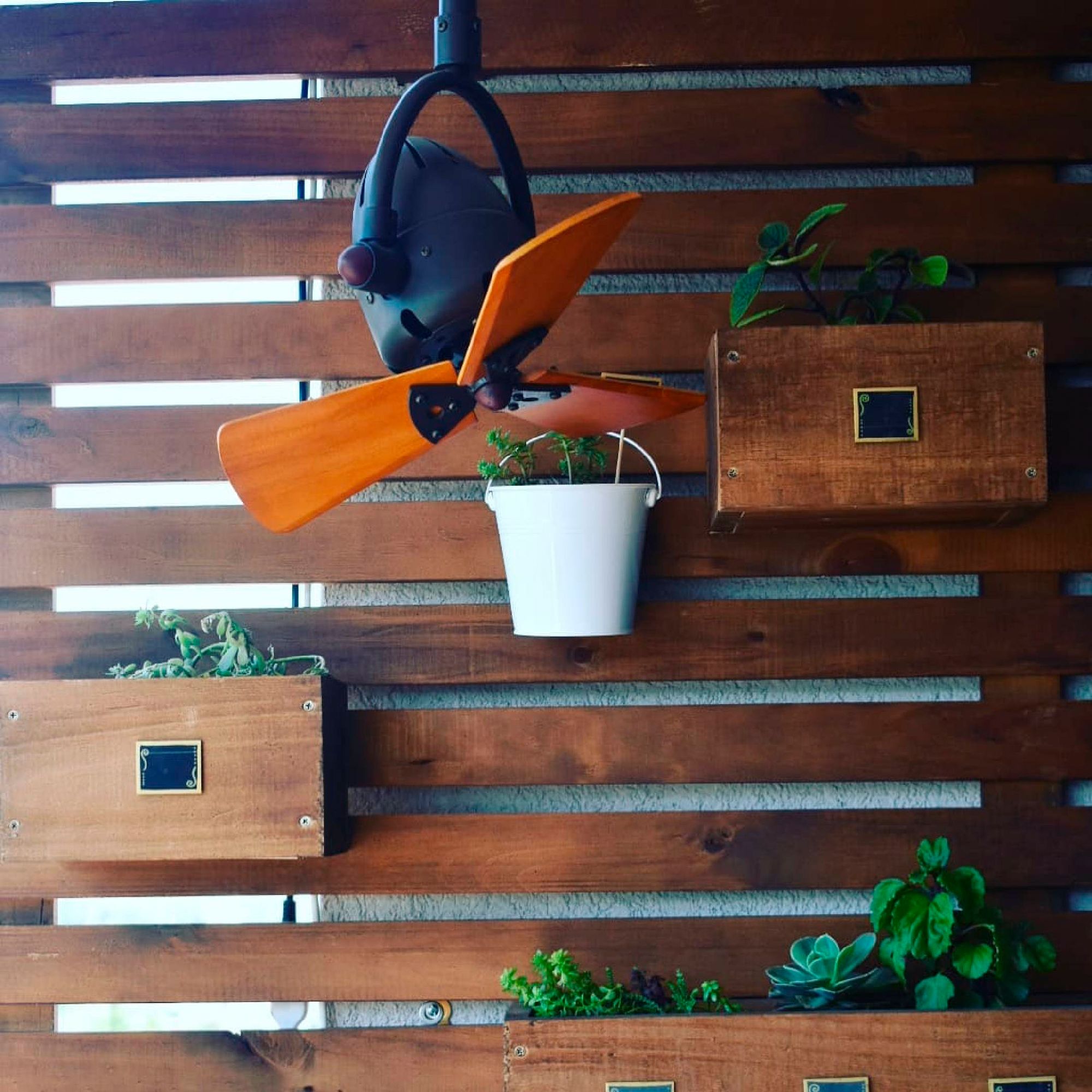 Image 2 16" Matthews Bianca Black and Mahogany Directional Ceiling Fan more views