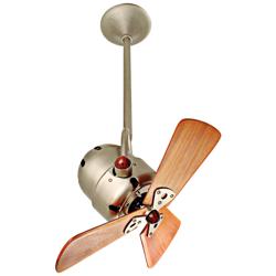 16&quot; Matthews Bianca Nickel Directional Ceiling Fan with Wall Control