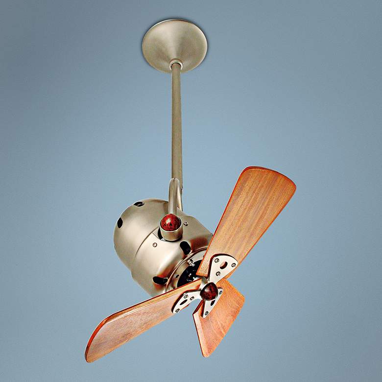 Image 1 16" Matthews Bianca Nickel Directional Ceiling Fan with Wall Control