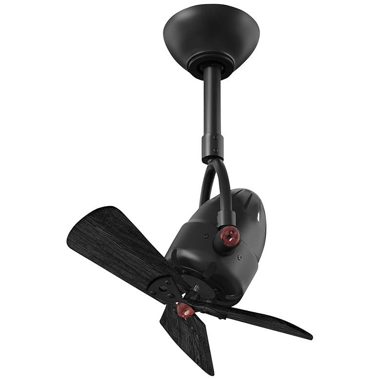 Image 2 16" Matthews Diane Matte Black Ceiling Fan w/ Black Blades