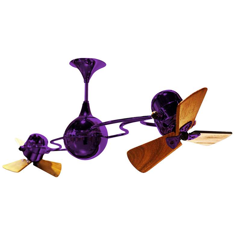 Image 1 16" Matthews Italo Ventania-Ametista Purple and Wood Twin Ceiling Fan