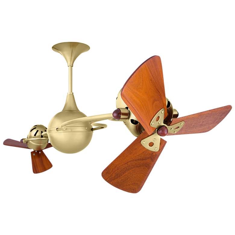 Image 1 16" Matthews Italo Ventania Brass Mahogany Dual Rotational Ceiling Fan