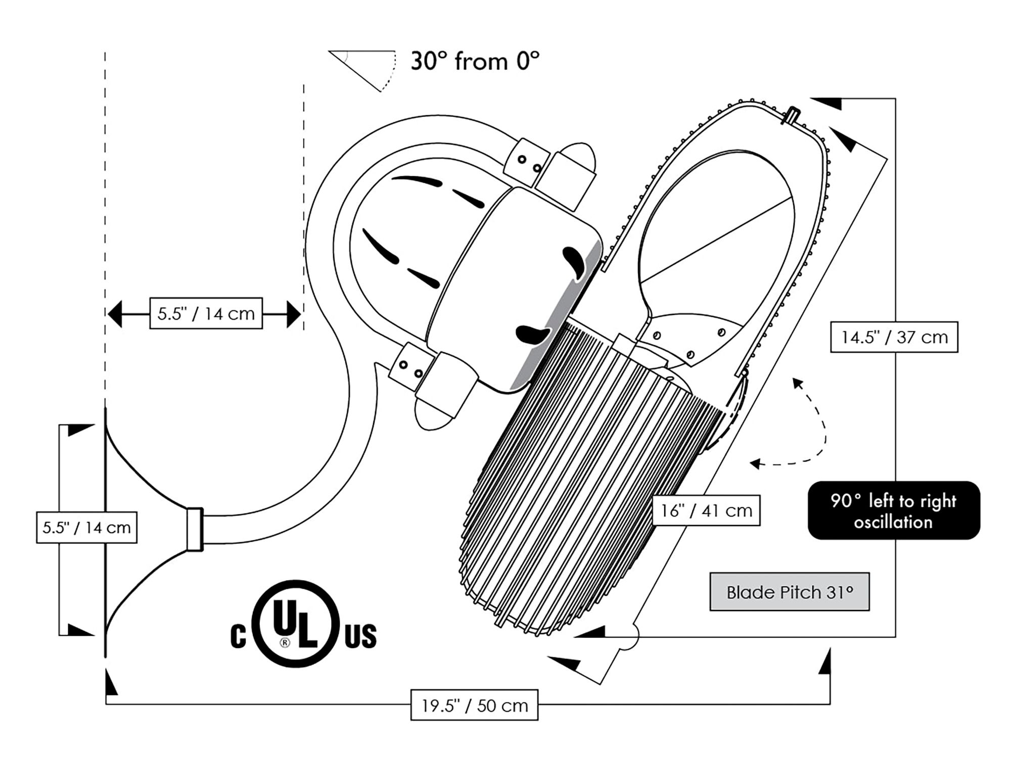 Image 6 16" Matthews Laura Matte Black Cage Wall Fan more views