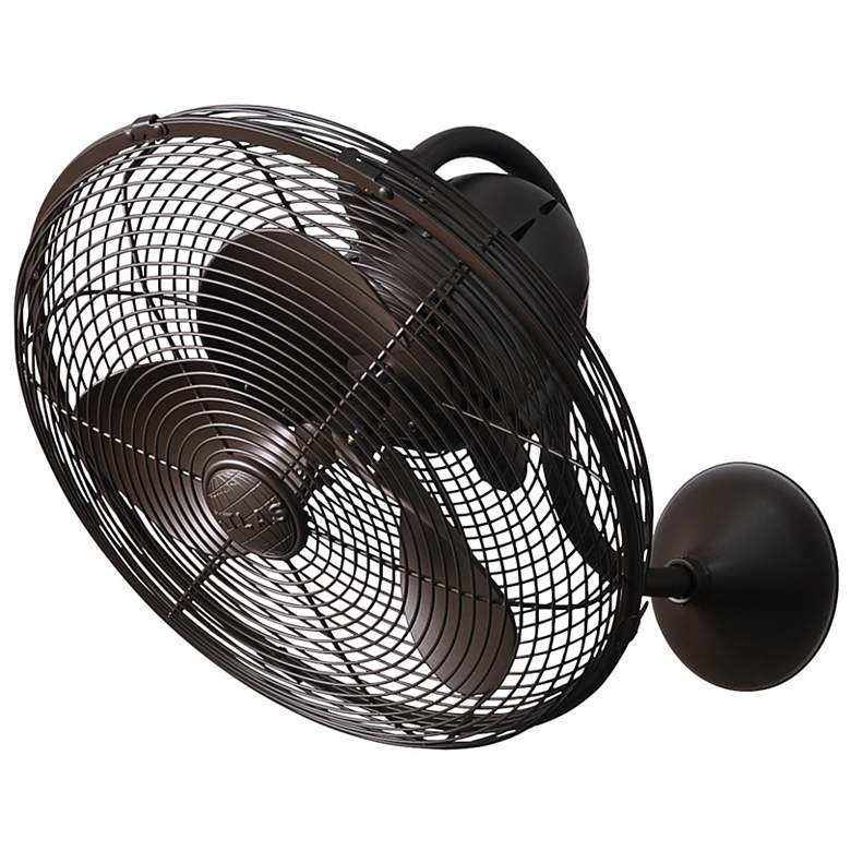 Image 2 16 inch Matthews Laura Textured Bronze Oscillating Wall Fan with Remote more views
