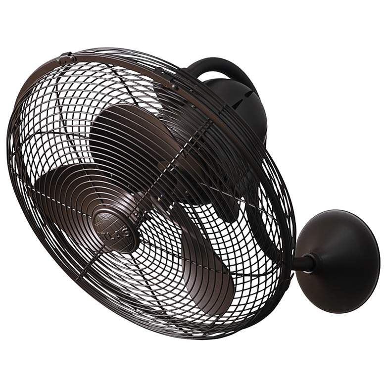 Image 2 16" Matthews Laura Textured Bronze Oscillating Wall Fan with Remote more views