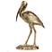 16" Standing Crane Antique Gold Figurine