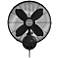16" Wide Hunter Oscillating Matte Black Wall Mounted Fan