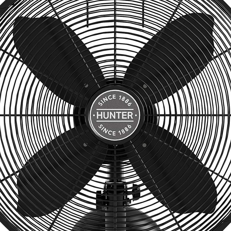 Image 2 16" Wide Hunter Oscillating Matte Black Wall Mounted Fan more views