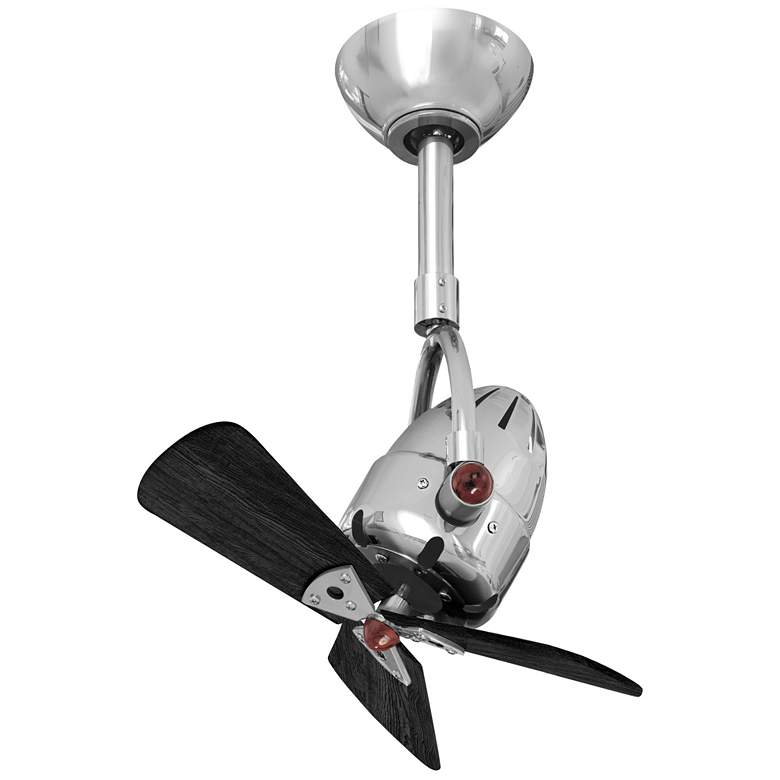 Image 1 16"W Diane Brushed Nickel Finish Oscillating Ceiling Fan Black Wood Bl