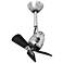 16"W Diane Brushed Nickel Finish Oscillating Ceiling Fan Black Wood Bl