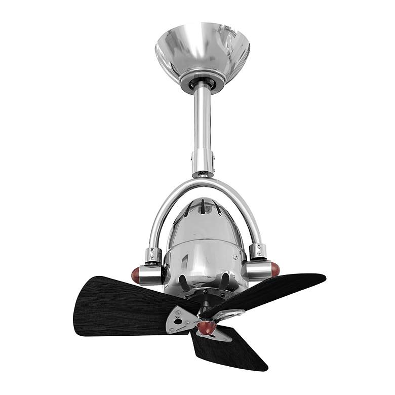 Image 2 16"W Diane Brushed Nickel Finish Oscillating Ceiling Fan Black Wood Bl more views