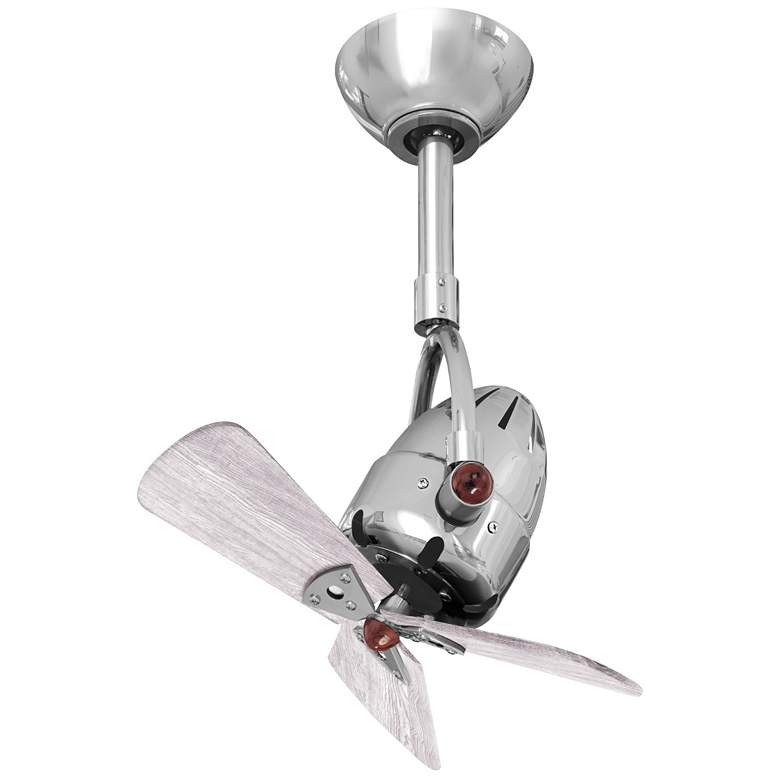Image 1 16"W Diane Polished Chrome Finish Oscillating Ceiling Fan Black Wood B