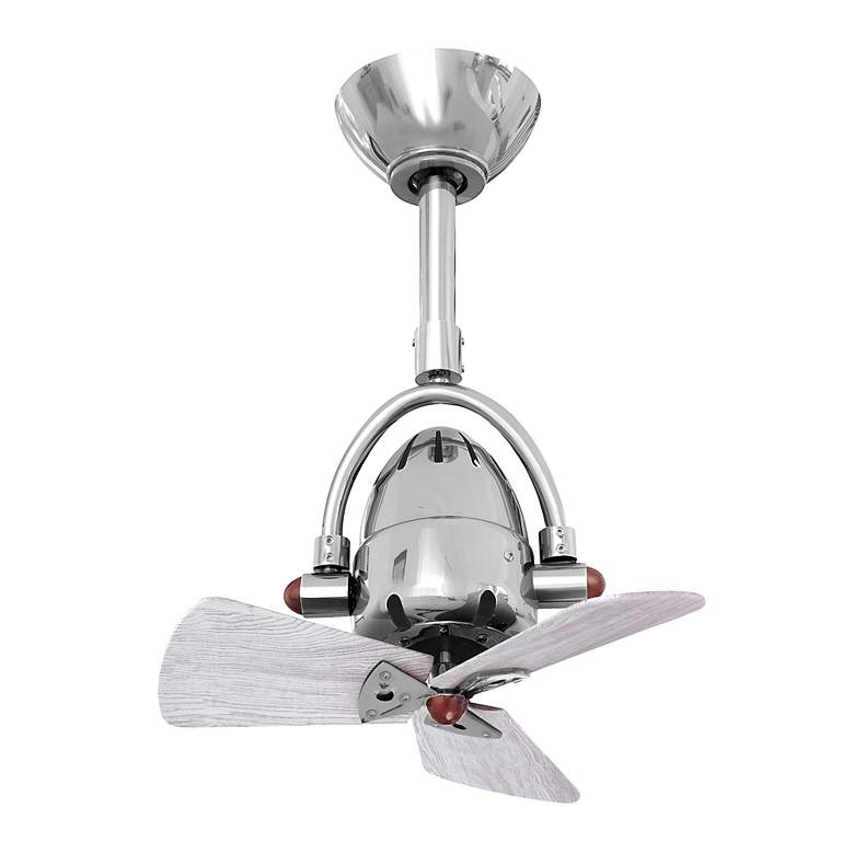 Image 2 16"W Diane Polished Chrome Finish Oscillating Ceiling Fan Black Wood B more views