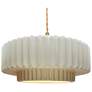 1_16"W Matte White Frame Brushed Brass Large Tier Pleated Twisted LED Pe