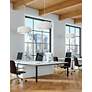 3_16"W Matte White Frame Brushed Brass Large Tier Pleated Twisted LED Pe more views