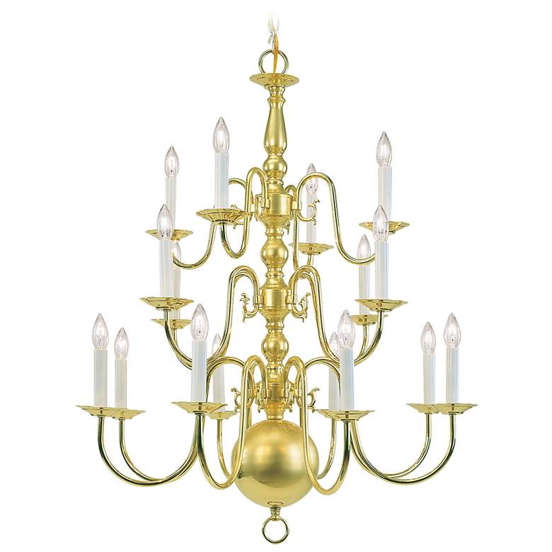 Image 2 16 Light Polished Brass Chandelier