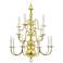16 Light Polished Brass Chandelier
