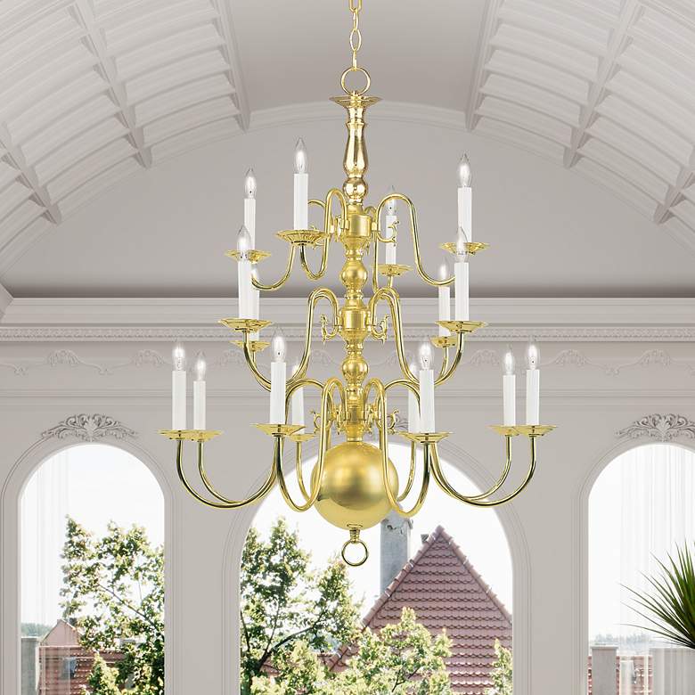 Image 4 16 Light Polished Brass Chandelier more views