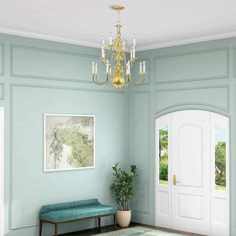 Image 5 16 Light Polished Brass Chandelier more views