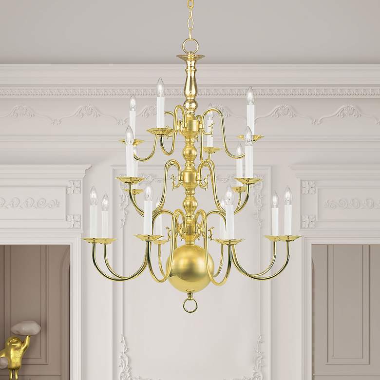 Image 7 16 Light Polished Brass Chandelier more views