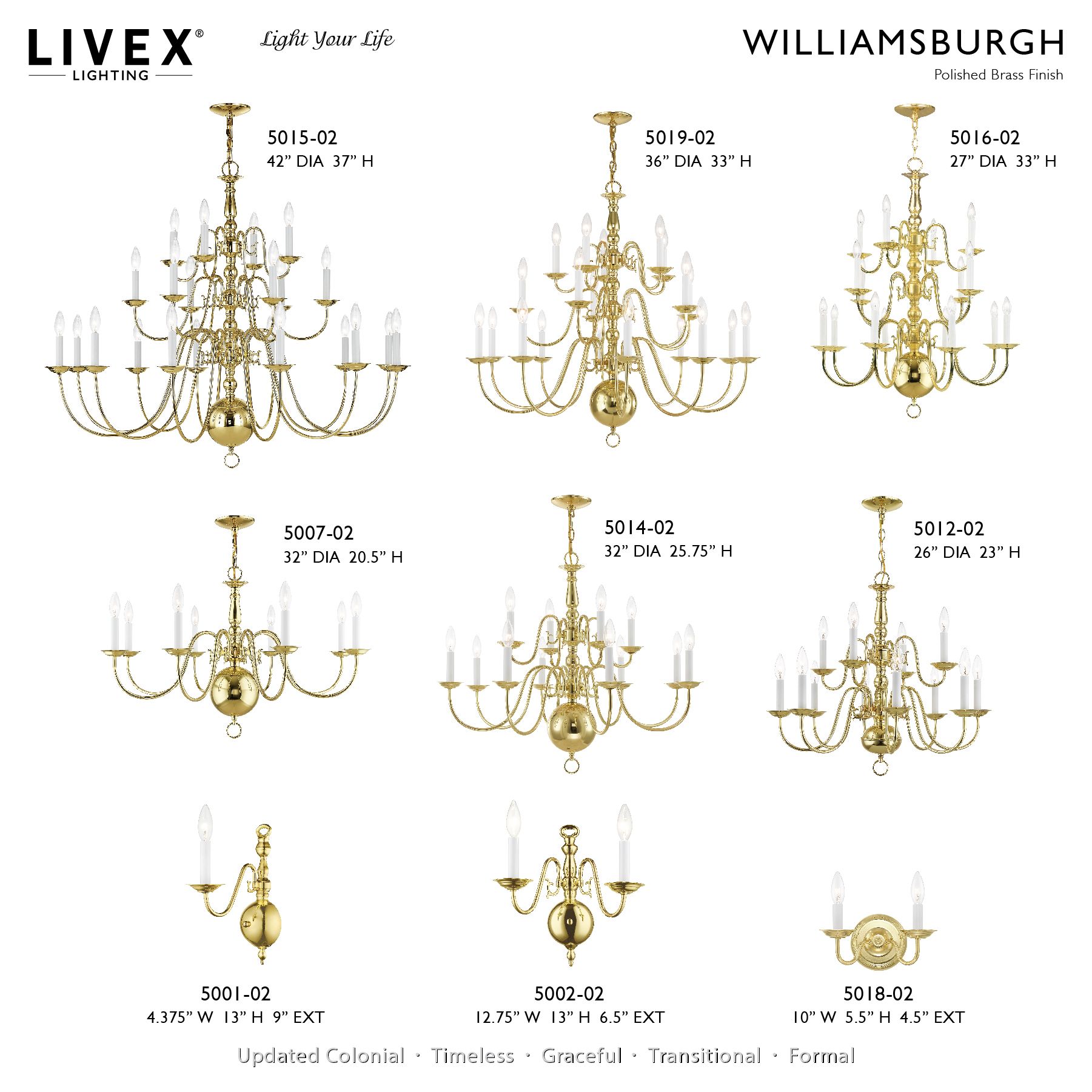 16 Light Polished Brass Chandelier