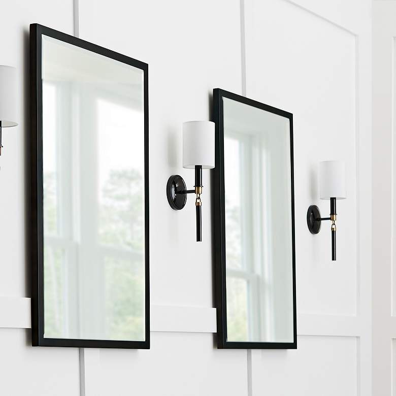 Image 1 Capital Lighting Beckham 1 Light Sconce Glossy Black and Aged Brass in scene