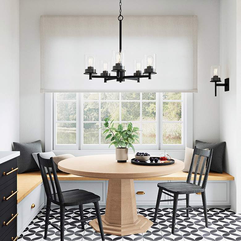 Image 1 Capital Mason 13" High Matte Black Wall Sconce in scene