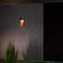 Modern Forms Dusk 14" Dark Walnut and Black LED Outdoor Wall Light in scene